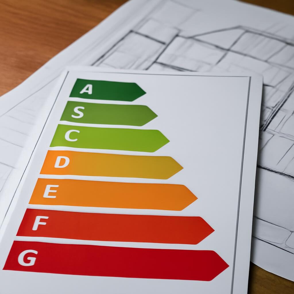 Certificat de performance énergétique DPE avec échelle de A à G