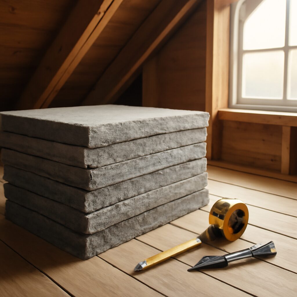 Isolation de toiture par laine de roche — combles aménageables isolés entre chevrons