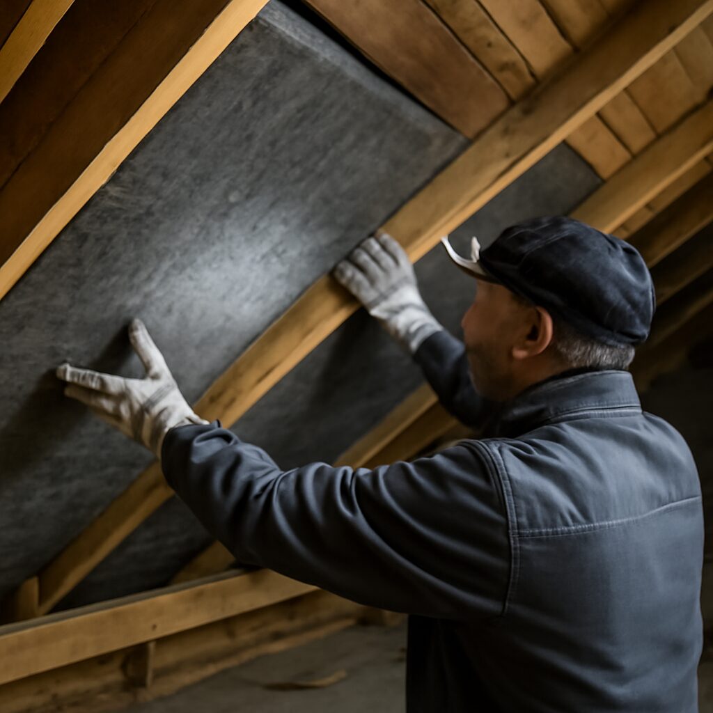 Isolation de toiture par laine de roche — combles aménageables isolés entre chevrons