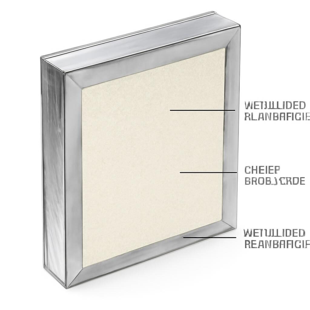 Coupe technique d'un panneau isolant sous vide montrant le noyau en silice et le film métallisé