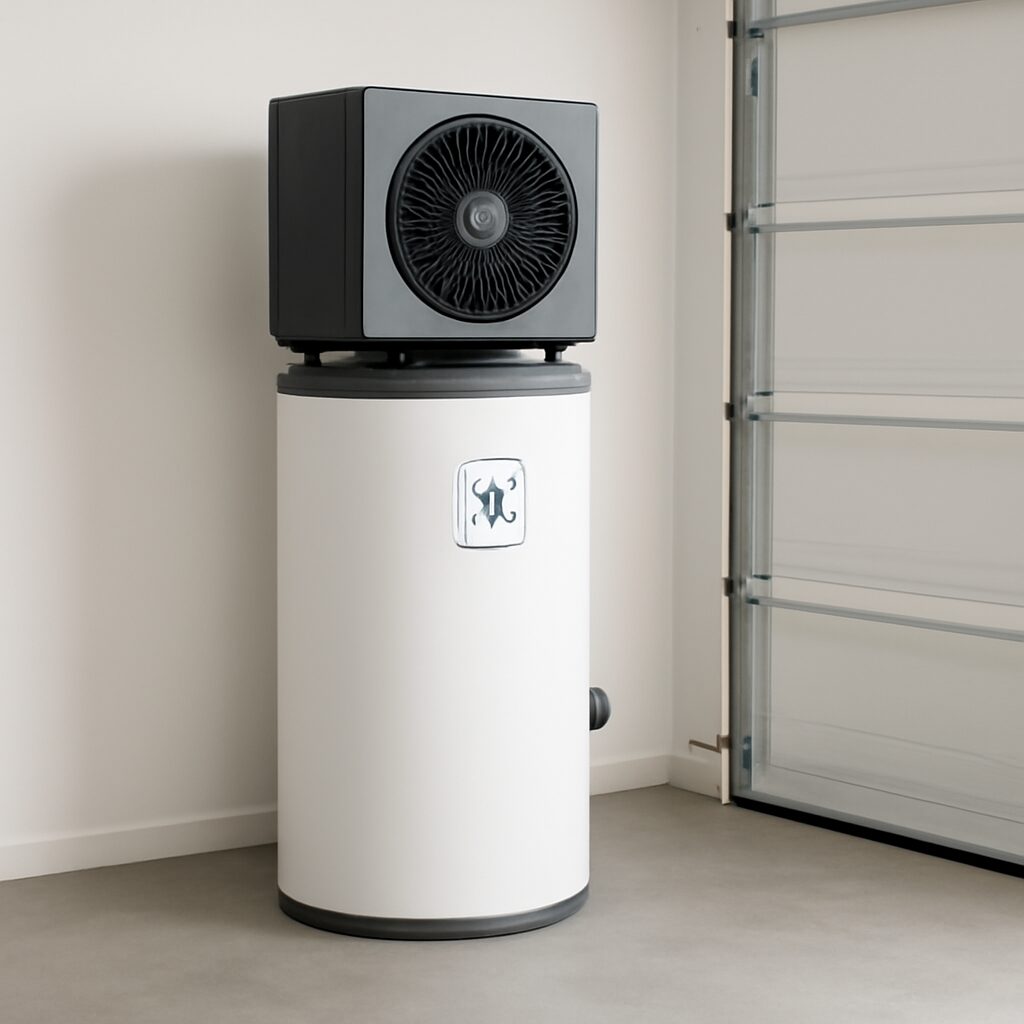 Pompe à chaleur dédiée à l'eau chaude sanitaire — COP moyen de 2,5 à 3,5 selon la température de l'air ambiant