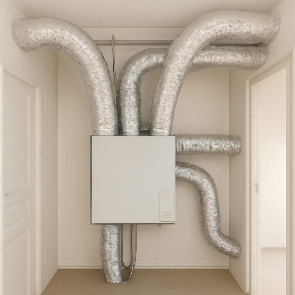 Système VMC installé dans un logement résidentiel — filtration de l'air et récupération thermique simultanées