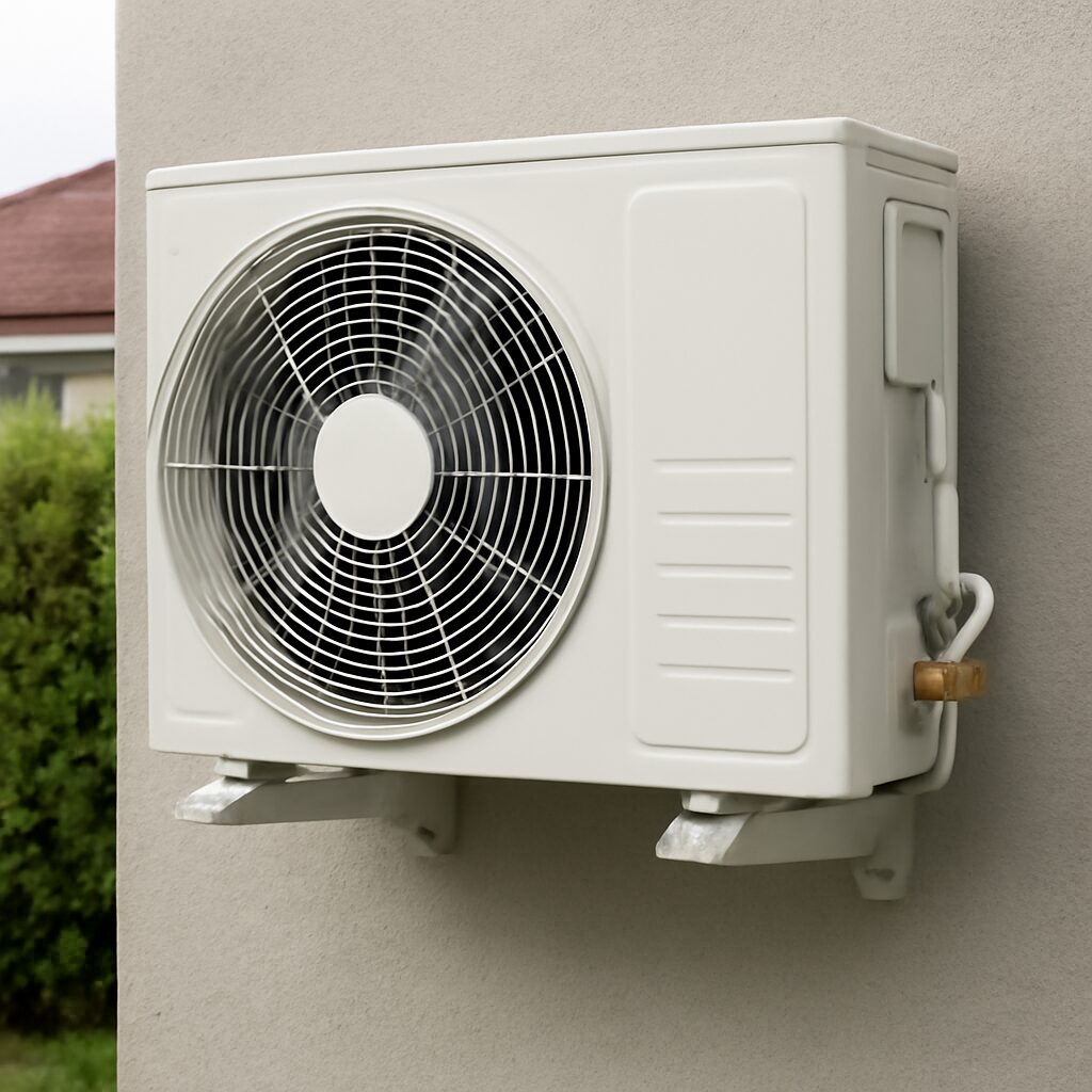 Unité extérieure d'une pompe à chaleur air/eau split — compresseur et échangeur à air