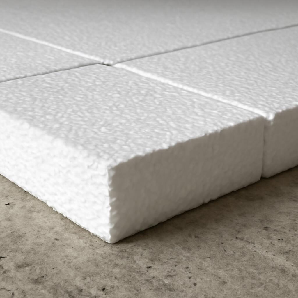 Polystyrène panneaux isolant sol béton pose